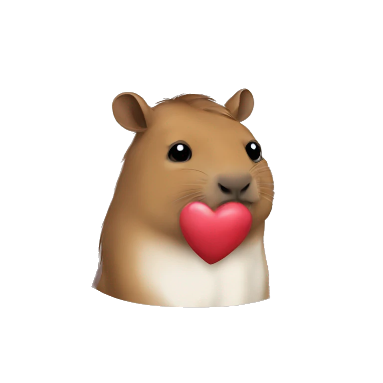 Capibara che manda un bacio emoji
