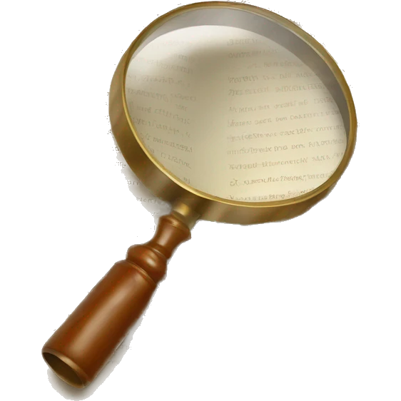 vintage open book with magnifying glass emoji
