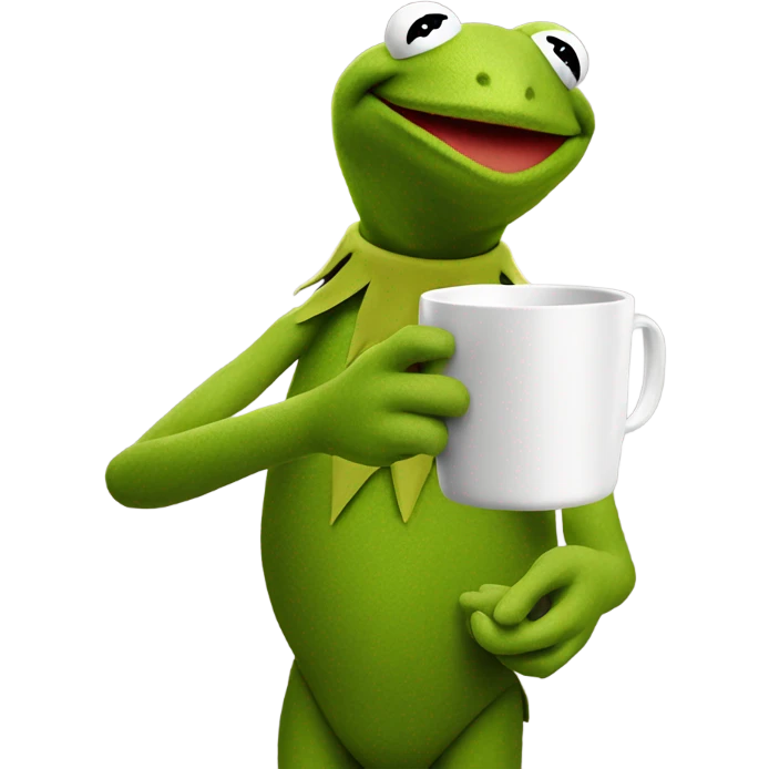 Kermit the frog drinking tea emoji