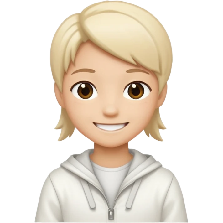 more aesthetic make it all white and chibi style emoji