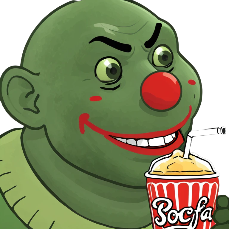 Clown drink soda emoji