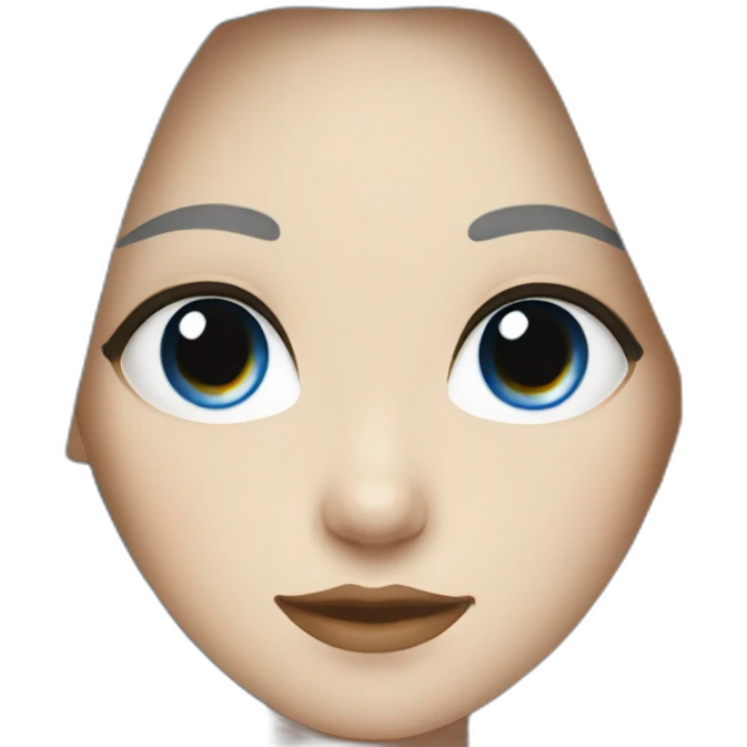 White woman with long black hair and blue eyes emoji