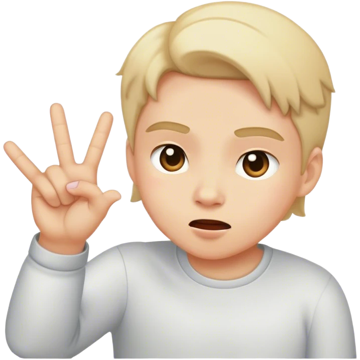 Blushing face flipping off emoji