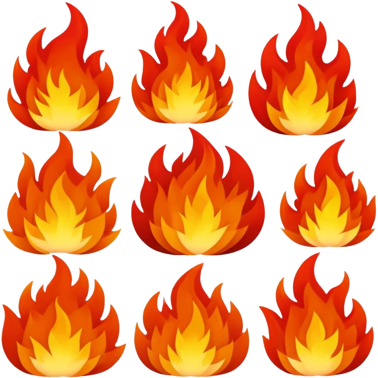 bush with red and orange fire flames emoji