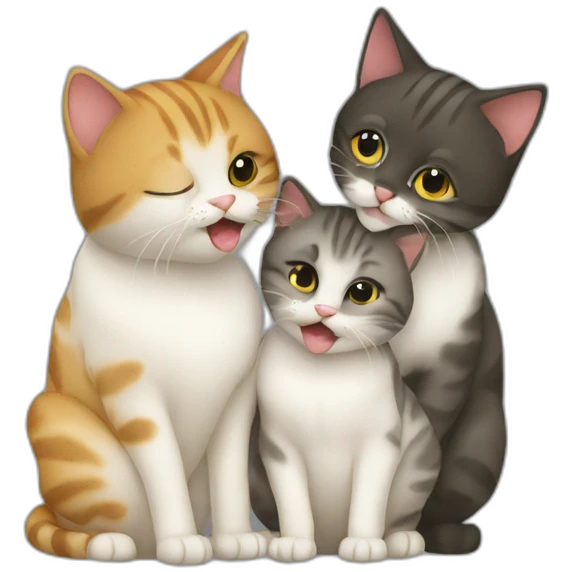 4 cats kissing emoji