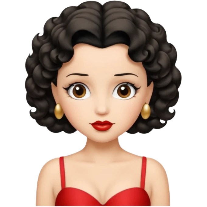 her hair should be wavy and exactly Betty Boop hairstyle  emoji