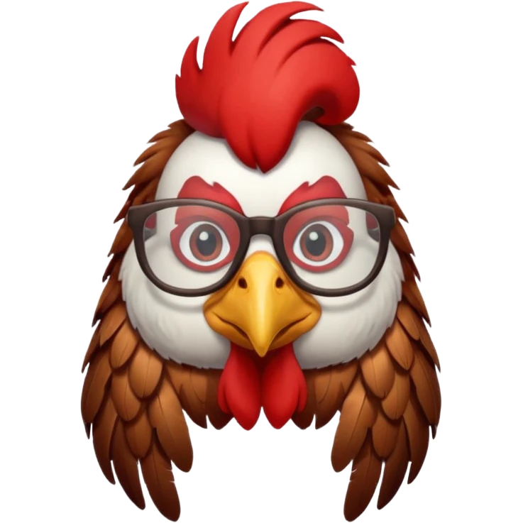 rooster with glasses emoji