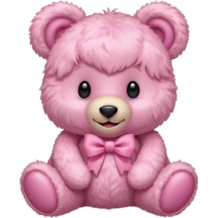 Aesthetic pink teddy with bow emoji