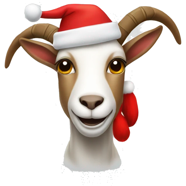 goat with christmas hat emoji