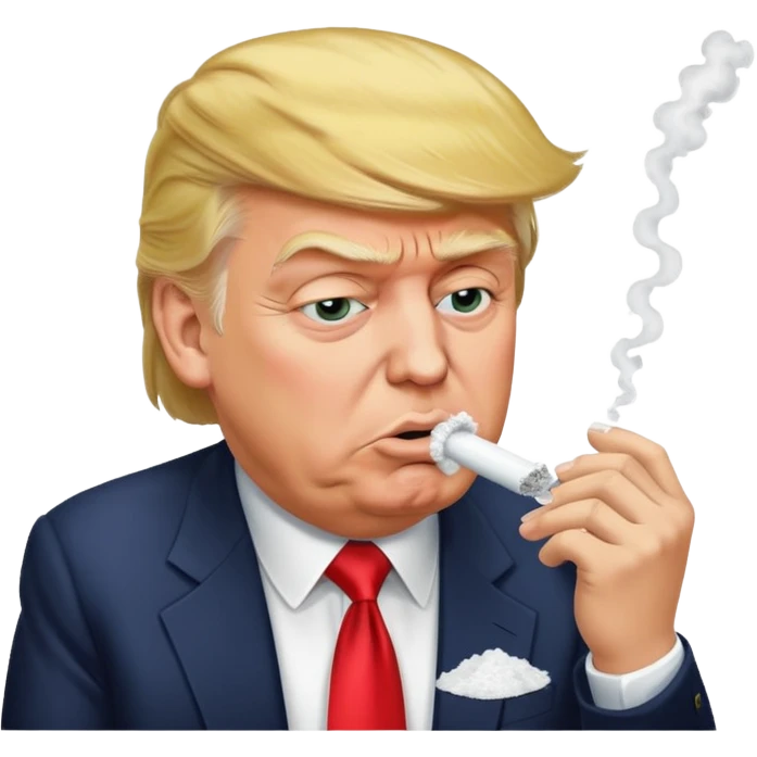 Donald Trump doing cocaine emoji