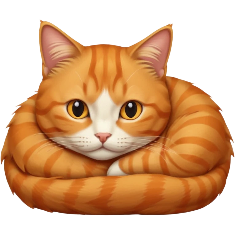 simple cat, curled up, relaxed emoji