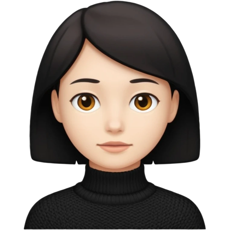 a neck-length black knitwear emoji