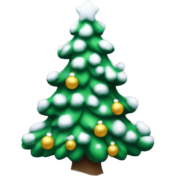 Christmas tree with snow emoji