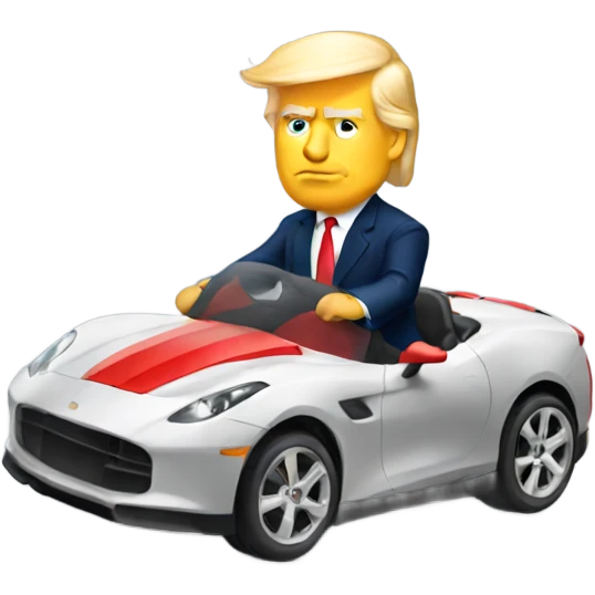 Trump riding a sports car  emoji