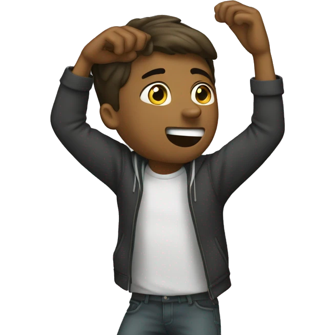 Jeune homme qui fait un DAB emoji