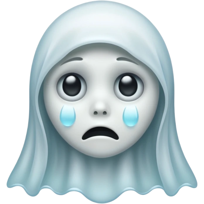 Sad crying ghost emoji