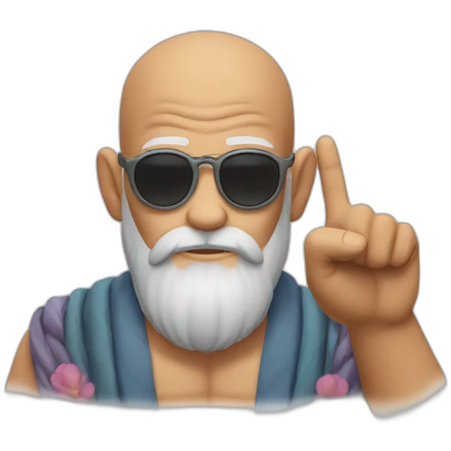 Master Roshi Peace Sign emoji