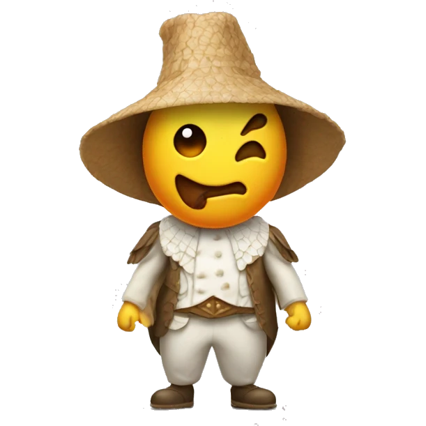 Un granchio con un costume a forma di cocco che fuma sdraiato emoji