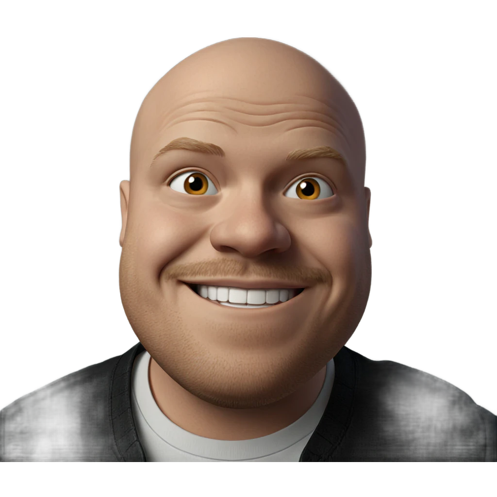 smiling bald guy portrait emoji
