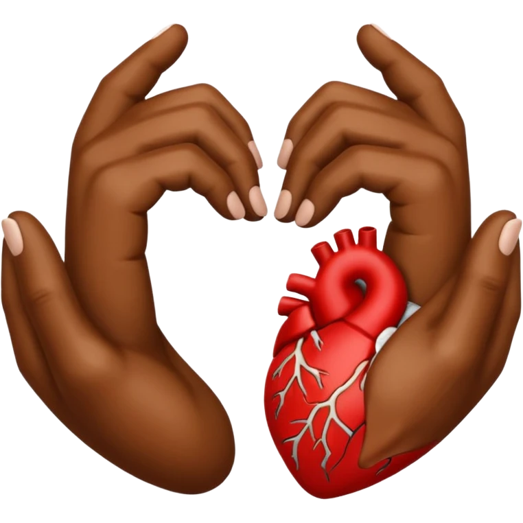 Je veux l'emoji main en cœur 🫶🏾 avec une main marron et une main blanche, deux mains qui forment un coeur emoji