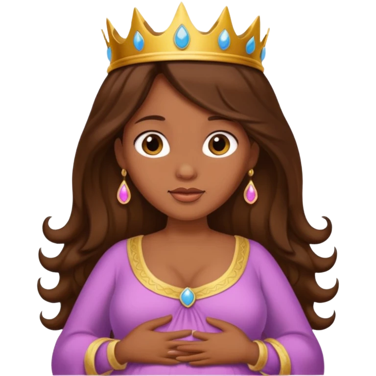 Pregnant princess with brown long hair emoji