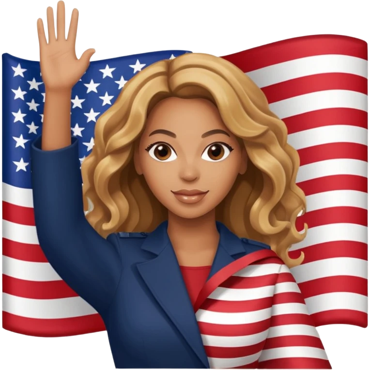 Beyonce with holding  american flag emoji