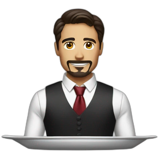 iron man as a waiter emoji