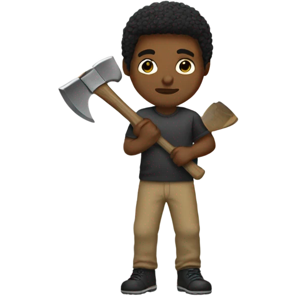 My bitmoji holding an axe emoji