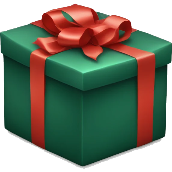 dark green gift box with red ribbon emoji