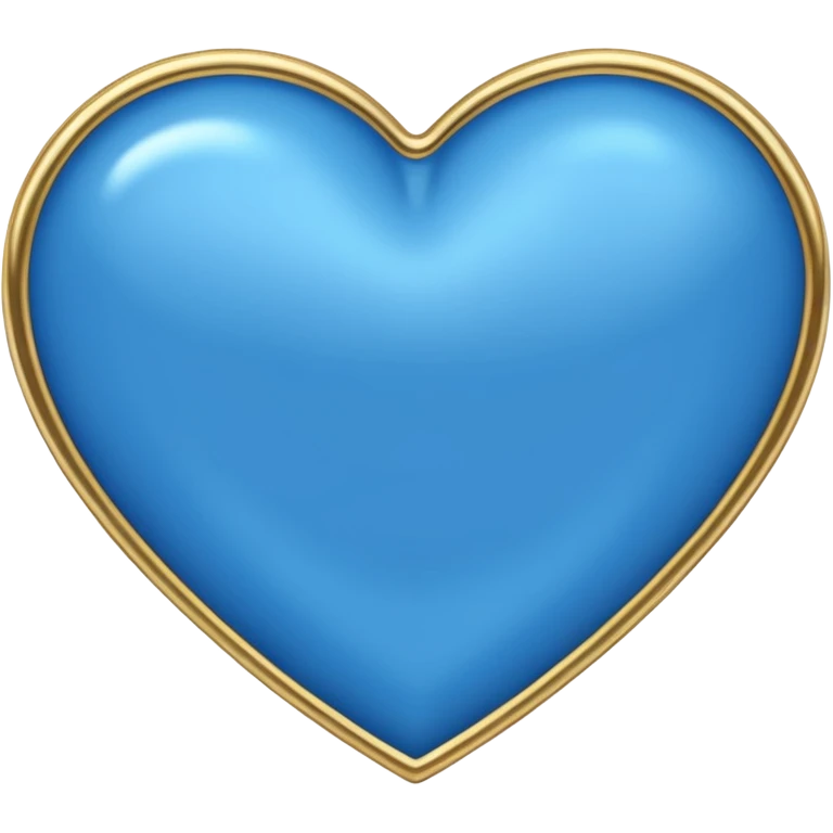 blue heart with metallic gold outline emoji