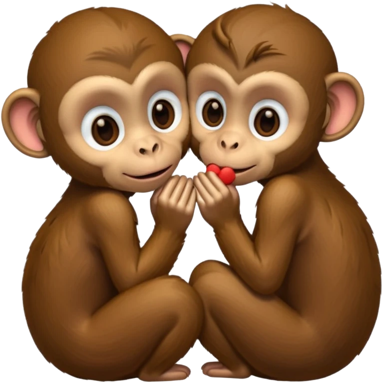 Male and female monkey kissing emoji