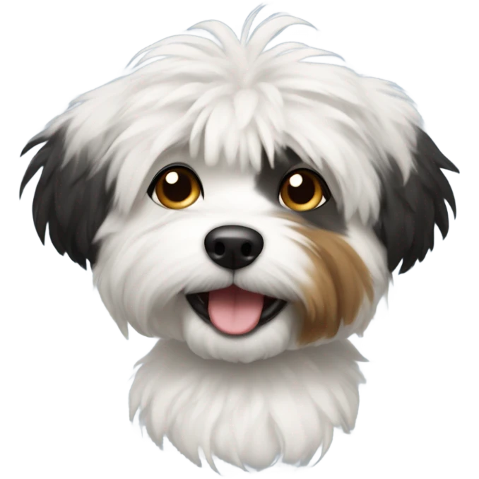 Small white and black scruffy dog  emoji