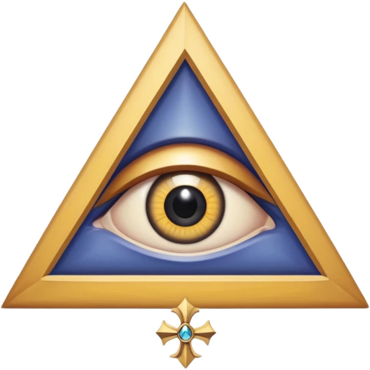 Equilateral triangle with eye in center with hidden Templar cross in pupil emoji