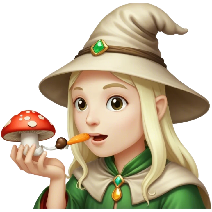 Mage eating mushroom emoji