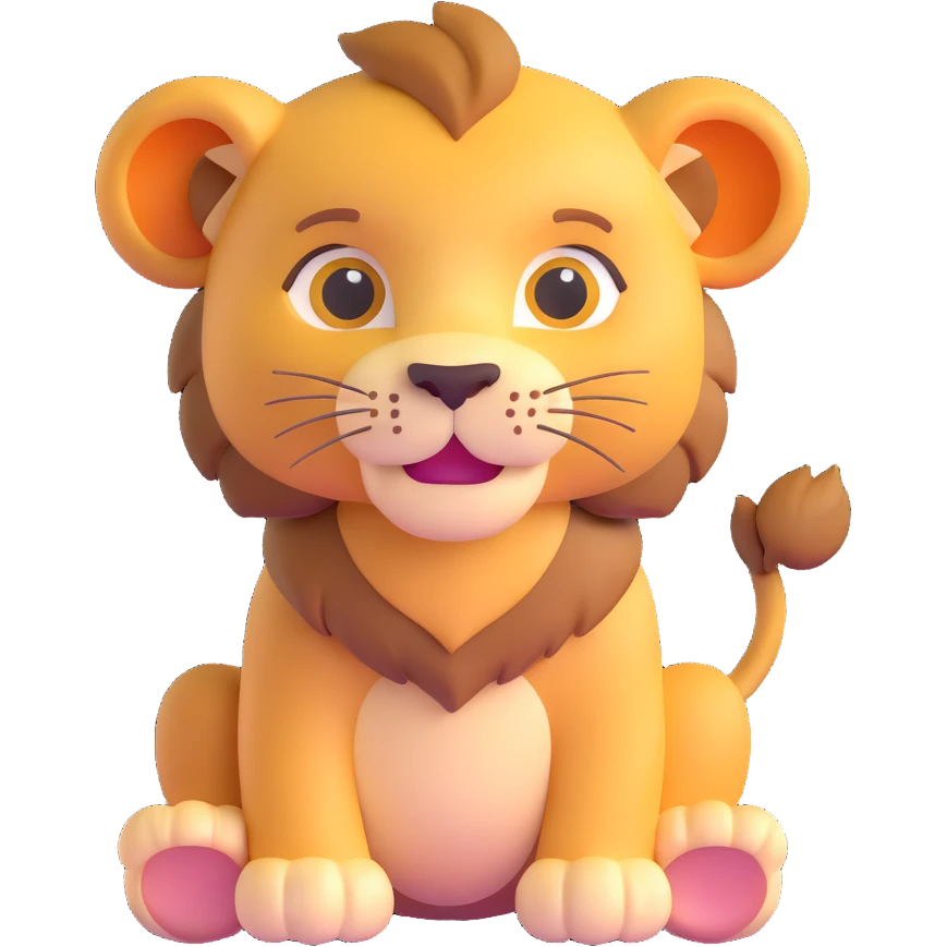 adorable lion cub emoji