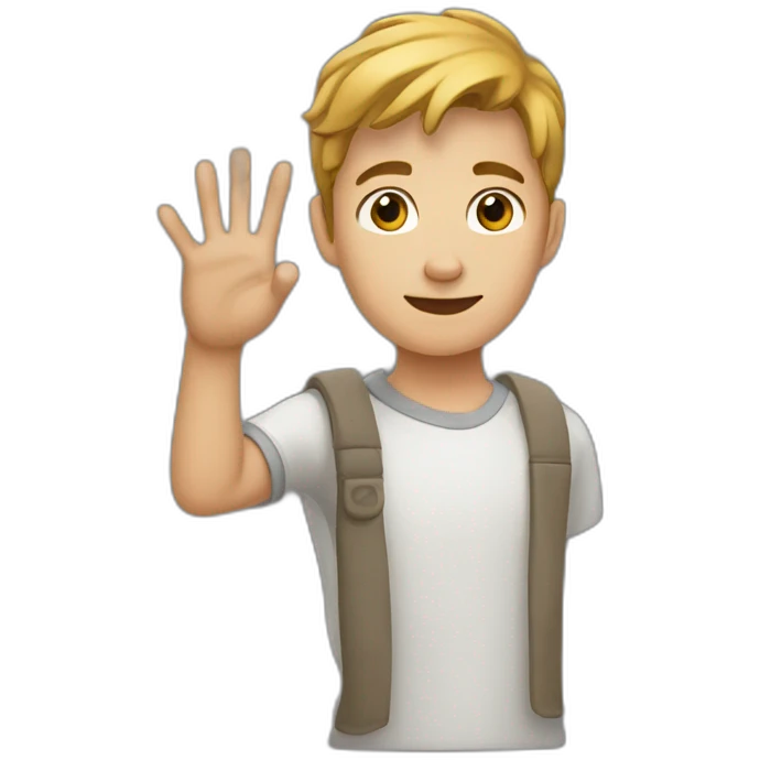 young man with his hand  emoji