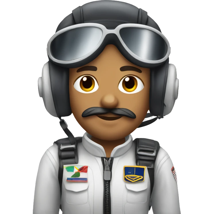 white pilot stay near the plane emoji