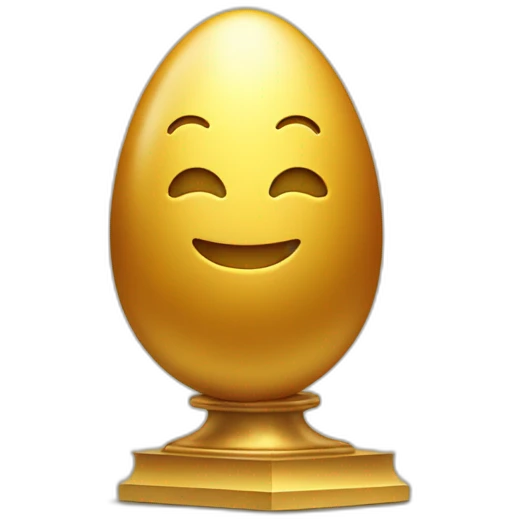 smiling golden egg on a pedestal emoji
