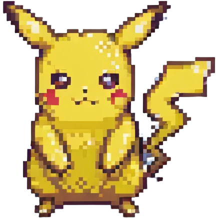 Pikachu pixel art emoji