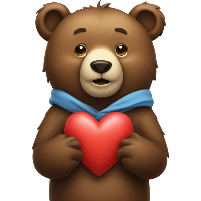 Bear with heart in his hands emoji