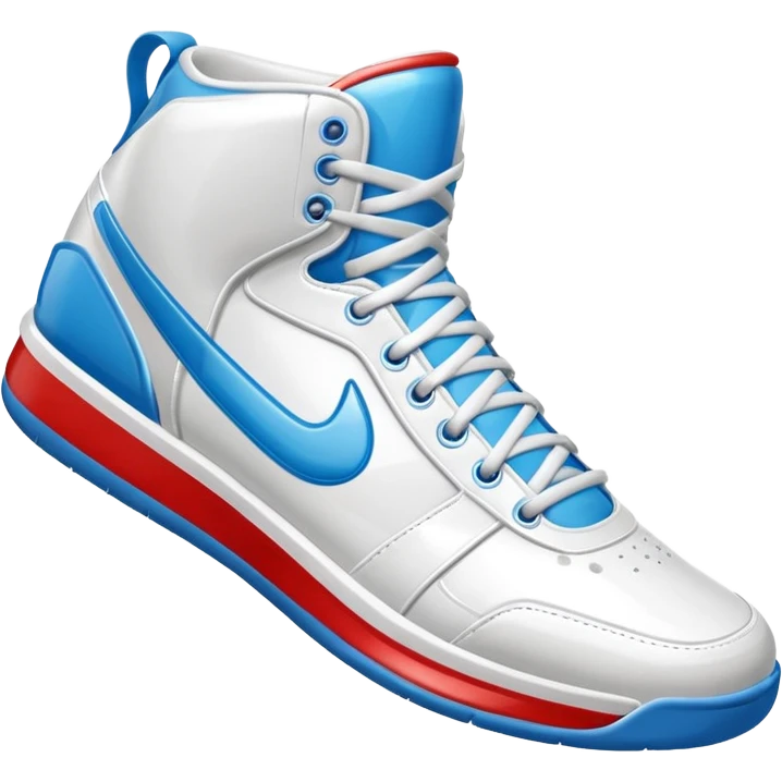 basketball sneaker object icon, high-top shoes, sporty design, glossy details, 3D cartoon, mobile game icon style, centered, clean background, no text, no watermark
 emoji