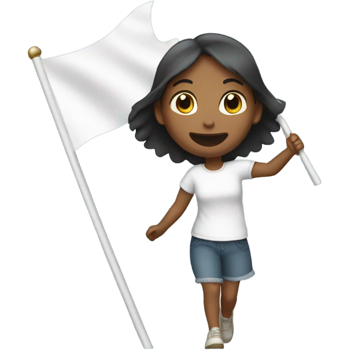 Girl spinning white flag  emoji