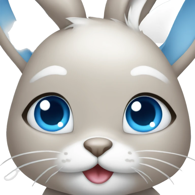 cute bunny with blue eyes  emoji