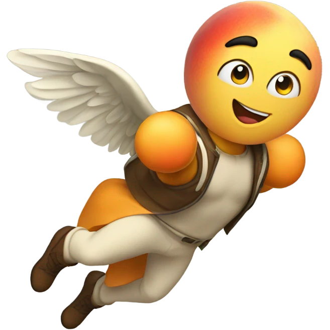 Flying peach emoji