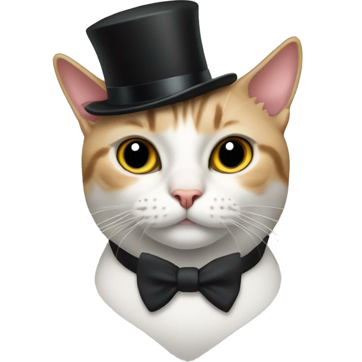 cat with top hat and bow tie  emoji