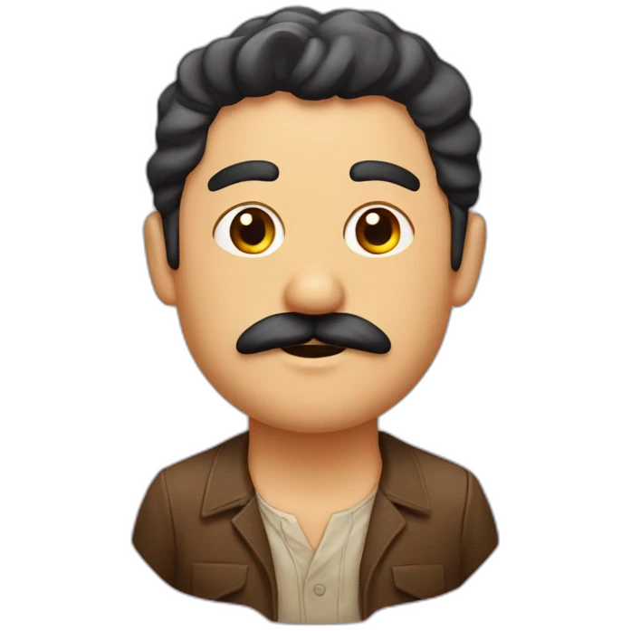 Tío guapo con bigote y barbita emoji