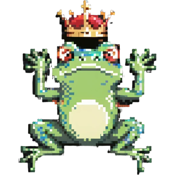 crowned frog jumping emoji
