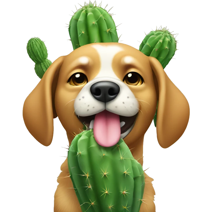 dog licking cactus emoji