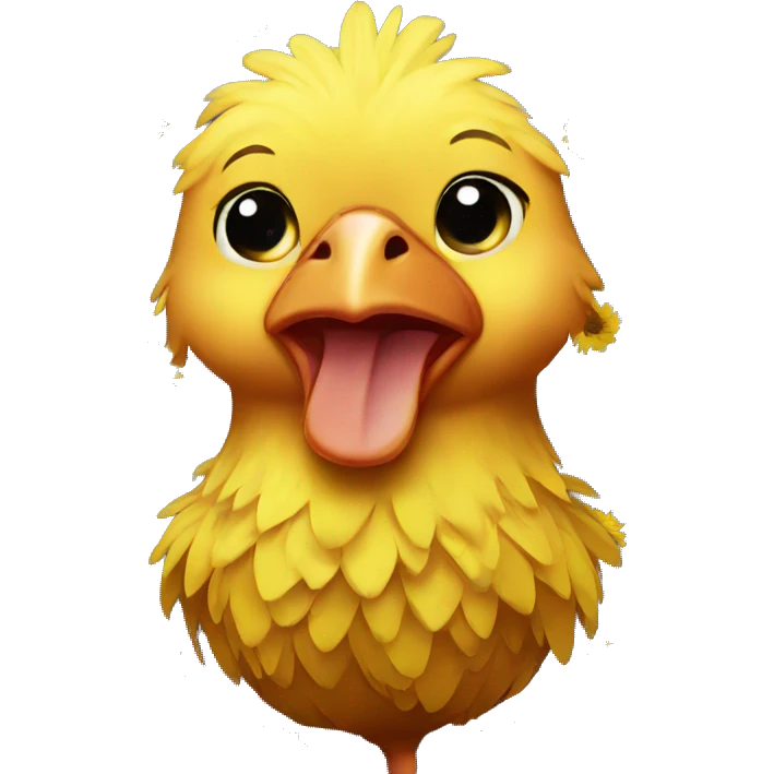 A chicken with sunflower emoji