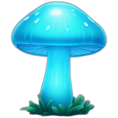 Glowing cyan mushroom emoji